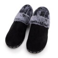 Damskie kapcie z futerkiem czarne 99-DP-800-1