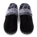 Damskie kapcie z futerkiem czarne 99-DP-800-1