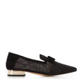 Damskie lordsy transparentne na niskim obcasie czarne 96-D-505-1