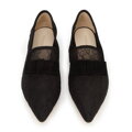 Damskie lordsy transparentne na niskim obcasie czarne 96-D-505-1
