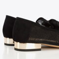 Damskie lordsy transparentne na niskim obcasie czarne 96-D-505-1
