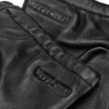 Damskie rękawiczki skórzane z nitami czarne 45-6L-211-1