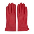 Damskie rękawiczki skórzane z wyszytym wzorem czerwone 39-6L-903-3