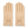 Damskie rękawiczki z naturalnej skóry owczej ocieplane beżowe 44-6A-057-0