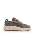 Damskie sneakersy na grubej platformie szaro - brązowe 99-DP-402-9