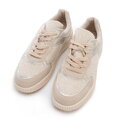 Damskie sneakersy na grubej platformie beżowe 99-DP-402-8