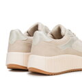 Damskie sneakersy na platformie beżowe 102-P-400-9