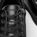 Damskie sneakersy skórzane na platformie czarne 101-D-972-1