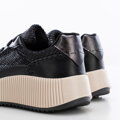 Damskie sneakersy z ekoskóry czarne 99-DP-403-1