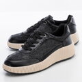 Damskie sneakersy z ekoskóry czarne 99-DP-403-1