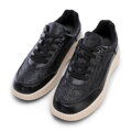Damskie sneakersy z ekoskóry czarne 99-DP-403-1