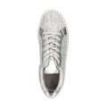 Damskie sneakersy z materiału włókienniczego i ekoskóry szaro-srebrne 100-DP-405-8