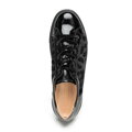 Damskie sneakersy ze skóry naturalnej w motyw panterki czarne 101-D-108-1
