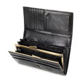 Duża portmonetka ze skóry naturalnej czarna 21-1-075-L10