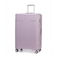 Duża walizka z polikarbonu o błyszczącym wykończeniu lawendowa 56-3P-013-24