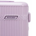 Duża walizka z polikarbonu o błyszczącym wykończeniu lawendowa 56-3P-013-24