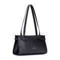 Elegancka bagietka damska ze skóry naturalnej czarna 103-4E-610-1