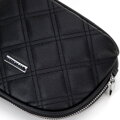 Elegancka kosmetyczka z ozdobnymi przeszyciami czarna 99-4Y-202-1D