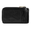 Etui na karty skórzane z herebm z zapięciem czarne 10-2-290-1L
