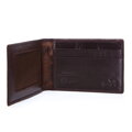 Etui na karty skórzane z przeszyciem ciemny brąz 14-2-118-L4