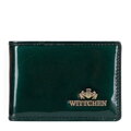 Etui na karty ze skóry lakierowanej zielone 14-2L-118-00
