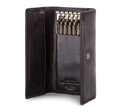 Etui na klucze skórzane z monogramem czarne 39-2-098-1