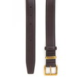 Klasyczny damski pasek ze skóry naturalnej ciemny brąz 102-8D-010-4