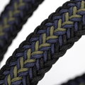 Klasyczny pasek męski materiałowy czarno - zielony 101-8M-404-1Z