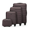 Komplet walizek z ABS-u w poziome tłoczenie brązowy 56-3A-00K-44