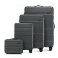 Komplet walizek z ABS - u w poziome pasy szary 56-3A-10K-01