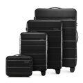 Komplet walizek z ABS - u w poziome pasy czarny 56-3A-10K-10