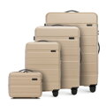 Komplet walizek z ABS - u w poziome pasy beżowy 56-3A-10K-22