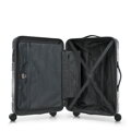 Komplet walizek z ABS - u w poziome pasy szary 56-3A-10K-01