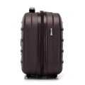 Kosmetyczka z ABS-u w poziome tłoczenie brązowa 56-3A-004-44