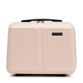 Kosmetyczka z ABS-u w drobne paski pudrowy róż 56-3A-604-34P