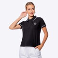 Koszulka polo damska bawełniana z lamówkami czarno - biała D0-99-102-1
