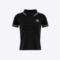 Koszulka polo damska bawełniana z lamówkami czarno - biała D0-99-102-1