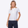 Koszulka polo damska z bawełny biała D0-99-101-0