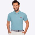 Koszulka polo męska bawełniana z kolorowym logo niebieska M0-99-101-7
