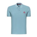 Koszulka polo męska bawełniana z kolorowym logo niebieska M0-99-101-7