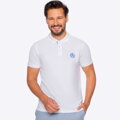 Koszulka polo męska bawełniana z kolorowym logo biała M0-99-101-0