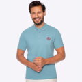 Koszulka polo męska bawełniana z kolorowym logo niebieska M0-99-101-7