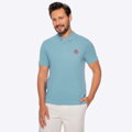 Koszulka polo męska bawełniana z kolorowym logo niebieska M0-99-101-7