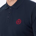 Koszulka polo męska bawełniana z kolorowym logo granatowa M0-99-101-N