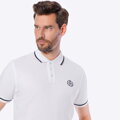 Koszulka polo męska bawełniana z lamówkami biało - czarna M0-99-102-0