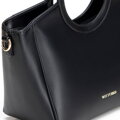 Kuferek damski z ekoskóry z okrągłymi rączkami czarny 102-4Y-905-1