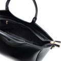 Kuferek damski z ekoskóry z okrągłymi rączkami czarny 102-4Y-905-1