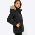 Kurtka damska pikowana z monogramem czarna 99-9D-901-1