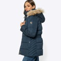 Kurtka damska pikowana z monogramem granatowa 99-9D-901-N