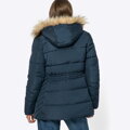 Kurtka damska pikowana z monogramem granatowa 99-9D-901-N
